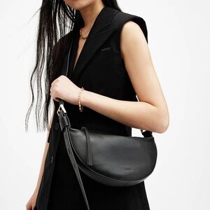 All Saints- Half Moon Leather Crossbody bag/black

Like new